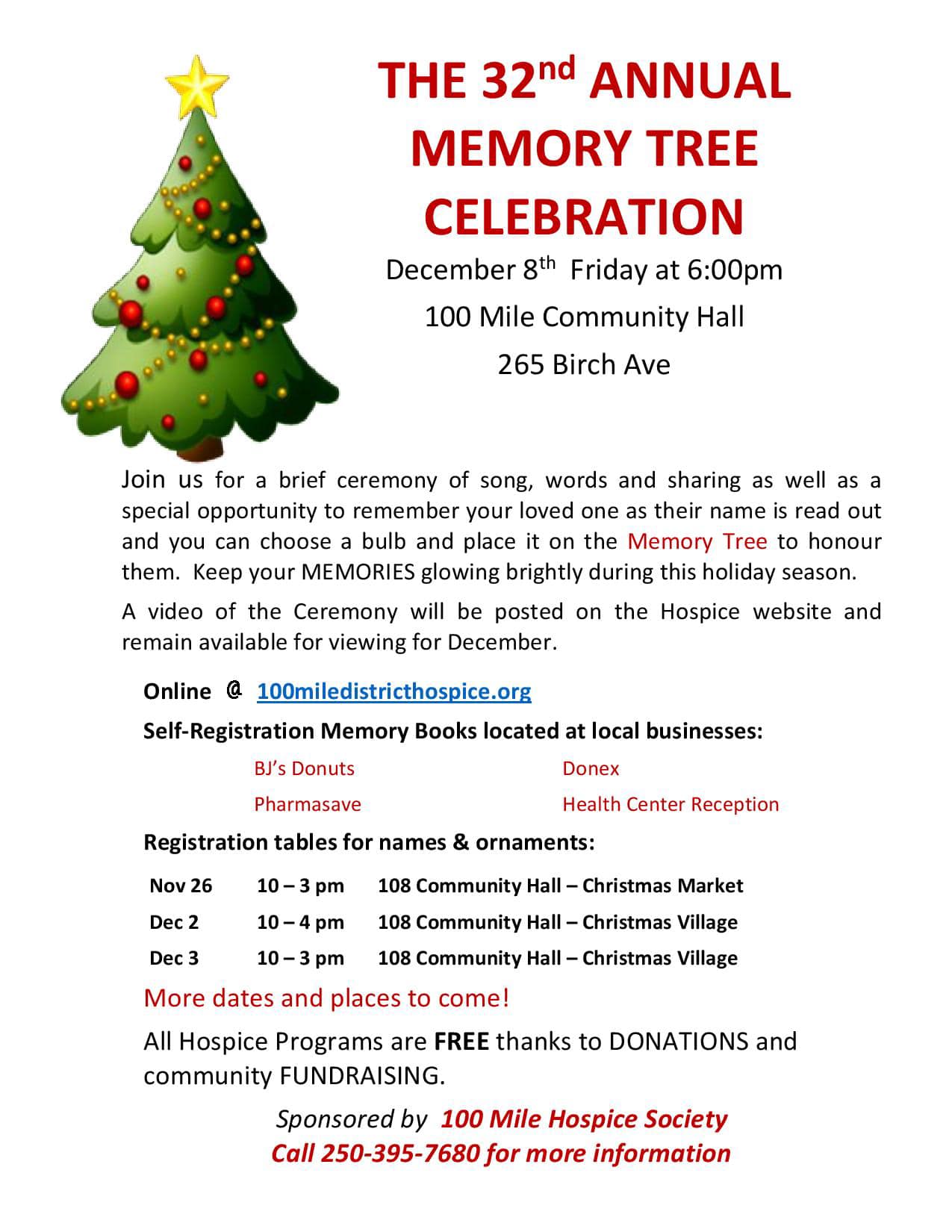 100 Mile Hospice Memory Tree Celebration 2023
