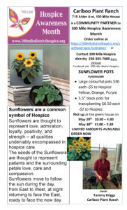 Plant Ranch Sunflower fundraiser poster 2022