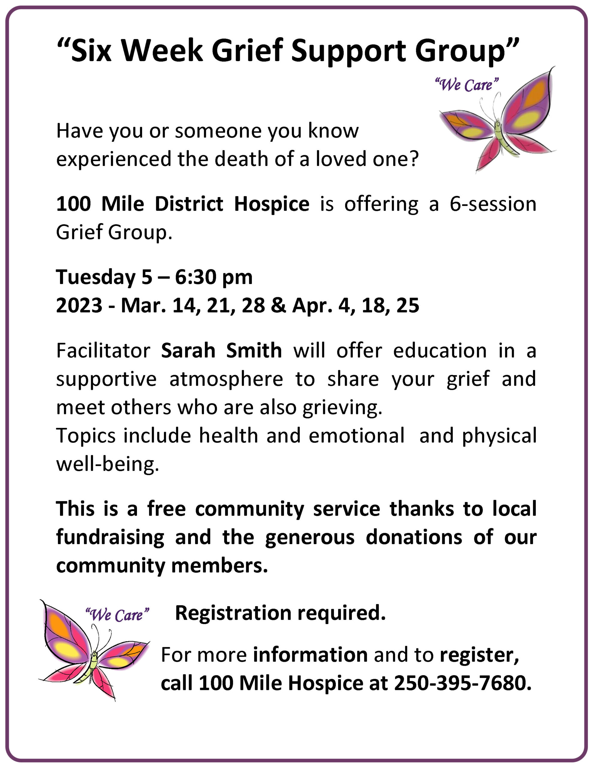 Grief Support Group – March 2023