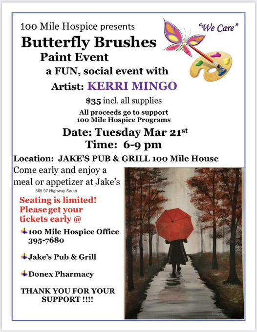 Butterfly Brushes Paint Night March 2023